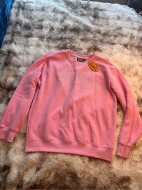 Von Dutch Pink Rhinestone Logo Crewneck Sweater